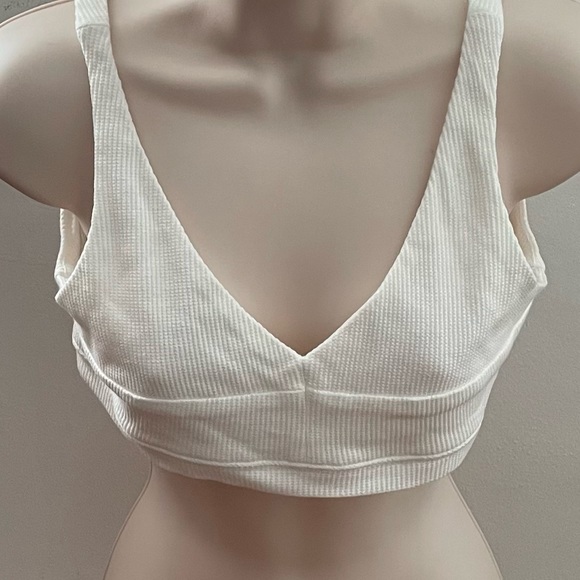 NWT Princess Polly So Simple white ribbed lined bralette, size 6 athleisure - Picture 7 of 15